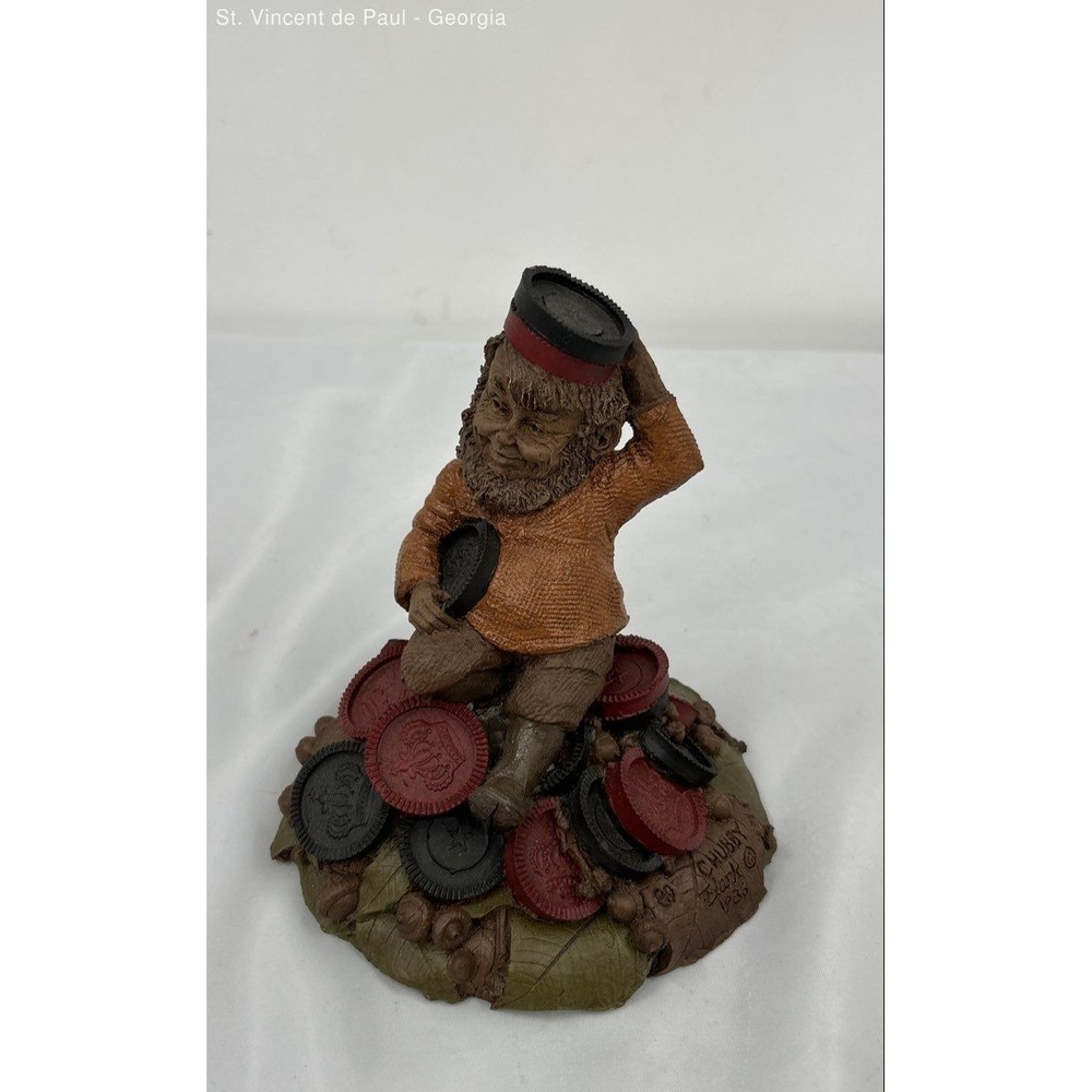 Vintage 1986 Tom Clark Gnome Chubby Checkers Figurine #89 Great Condition